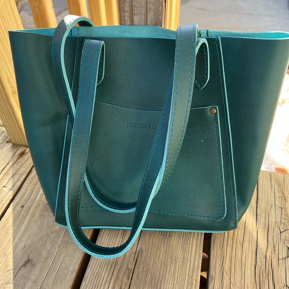 Teal Portland Leather Tote
